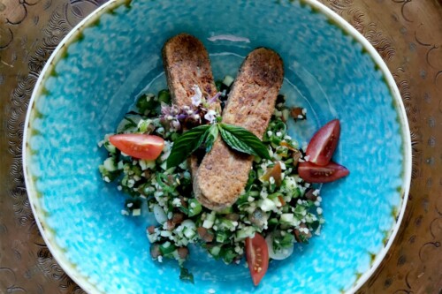 Linsensticks mit Tabbouleh