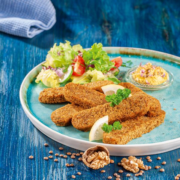 Linsensticks im Salat - easyvegan.at